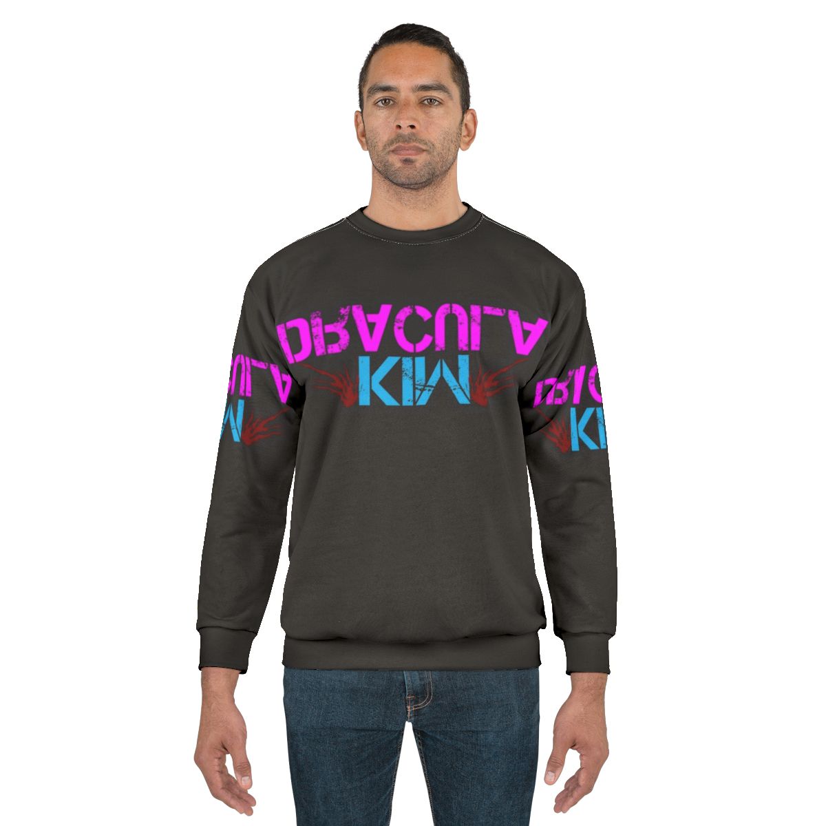 Vampire Gothic Metal Sweatshirt with Dracula Imagery