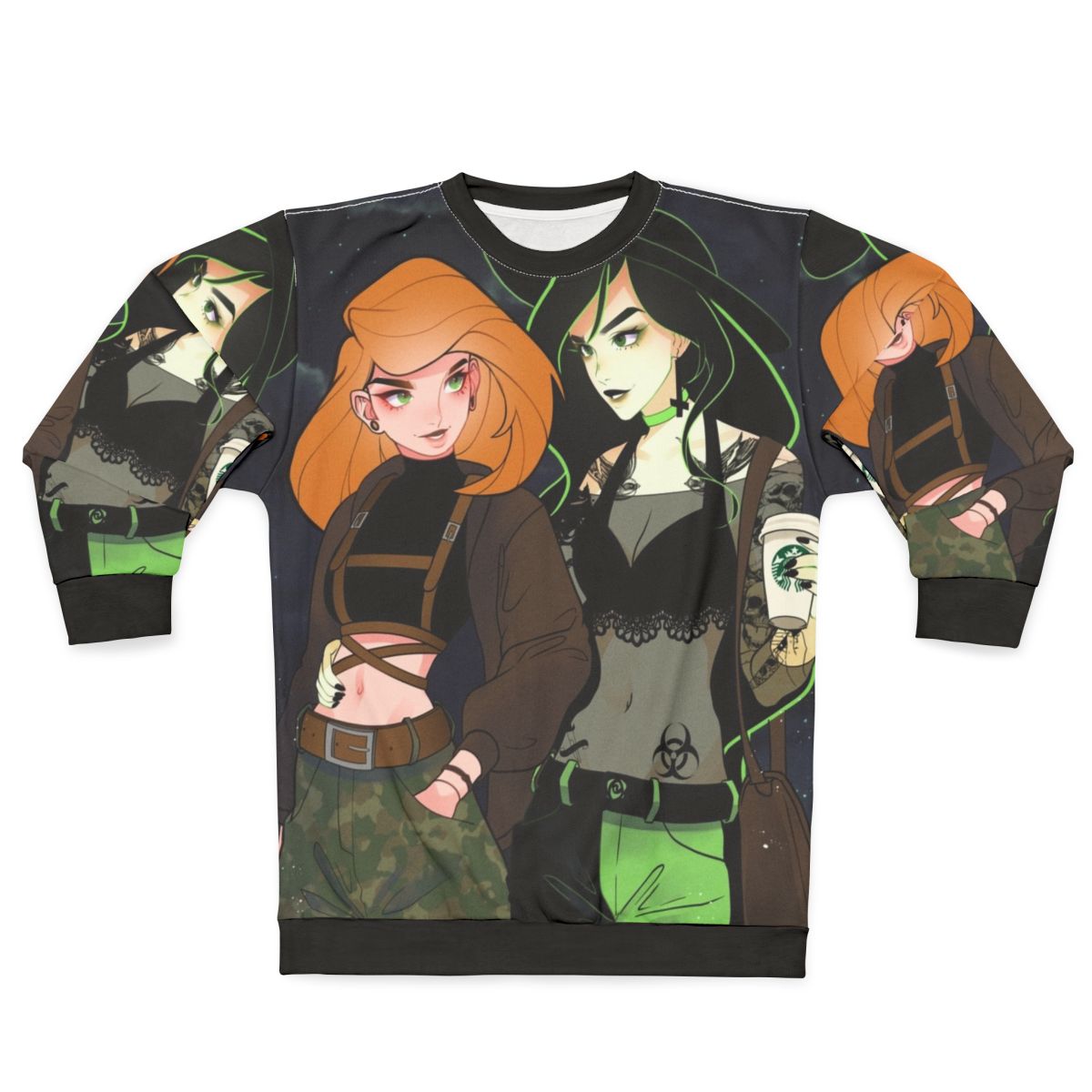 Kim Shego anime lesbian grunge couple sweatshirt