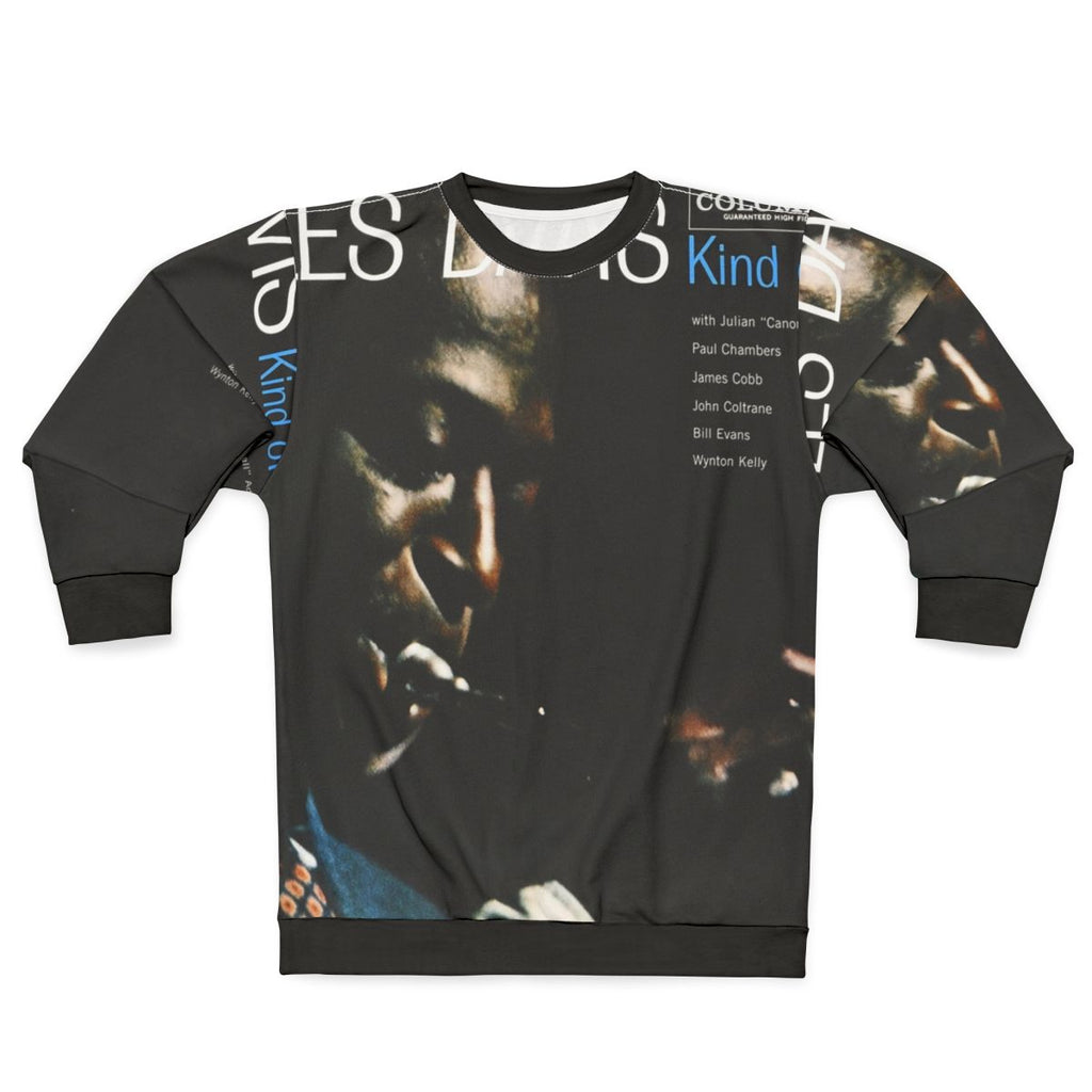 Blue Jazz Sweatshirt with Miles Davis Inspired Graphic