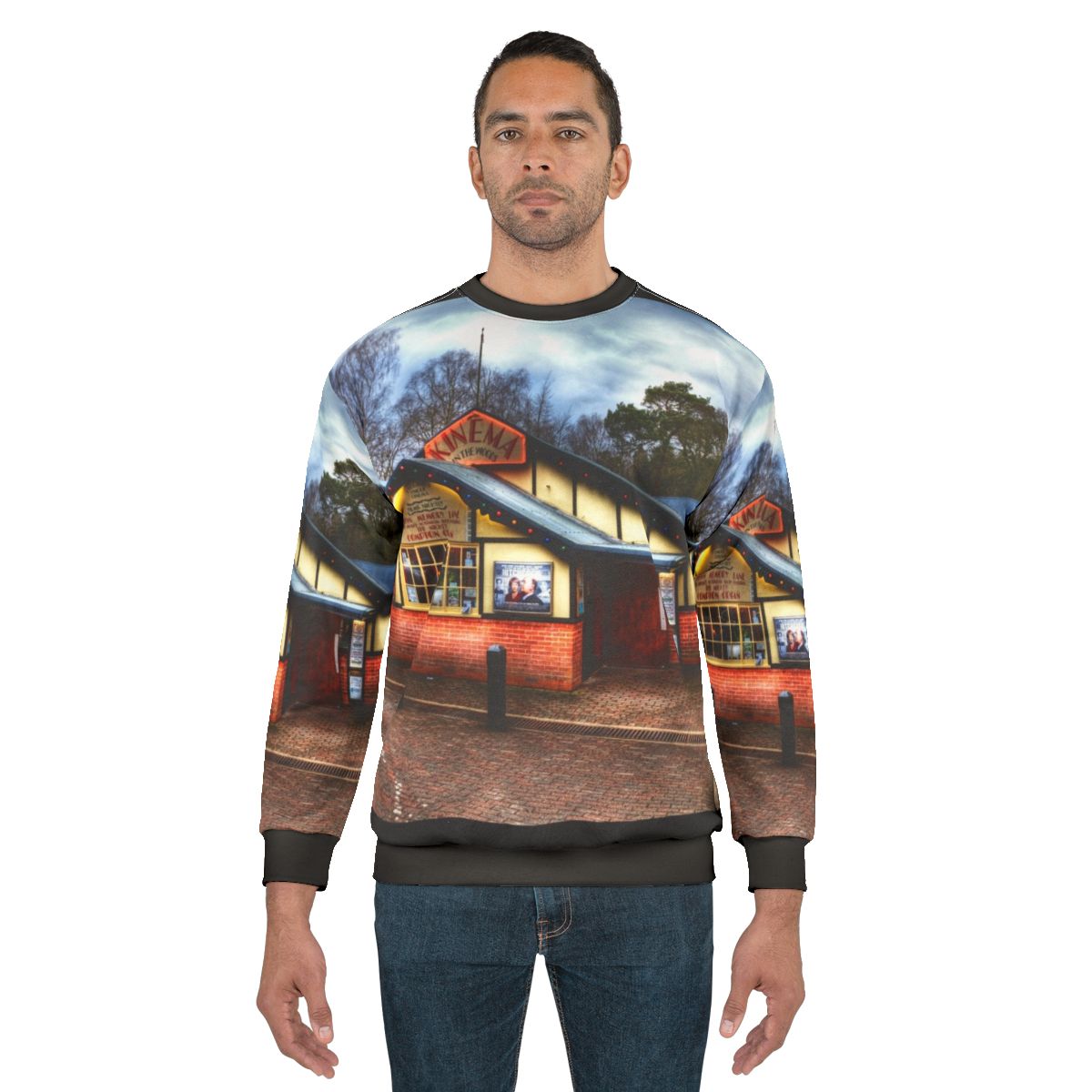 Kinema in the Woods Sweatshirt with Dramatic Landscape Design