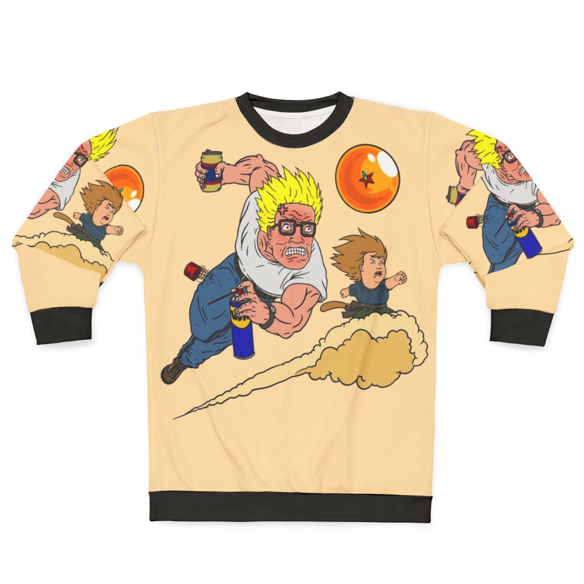 Retro King of the Hill and Dragon Ball Z inspired sweatshirt