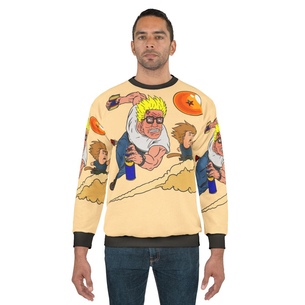 Retro King of the Hill and Dragon Ball Z inspired sweatshirt