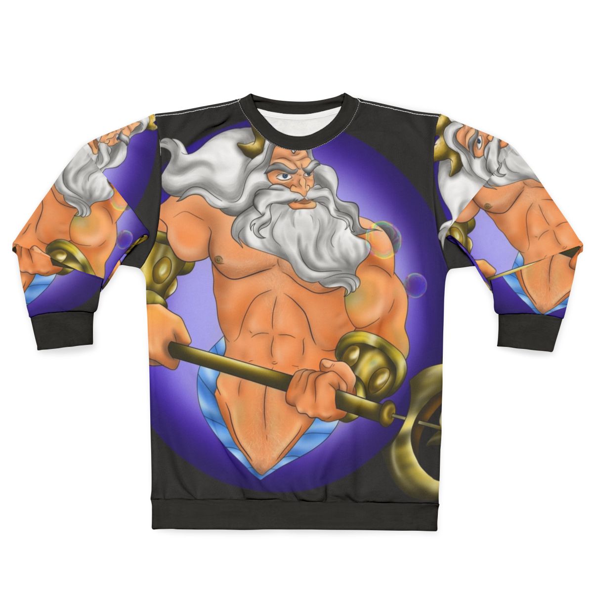 King Triton merman Disney character wearing a sweatshirt