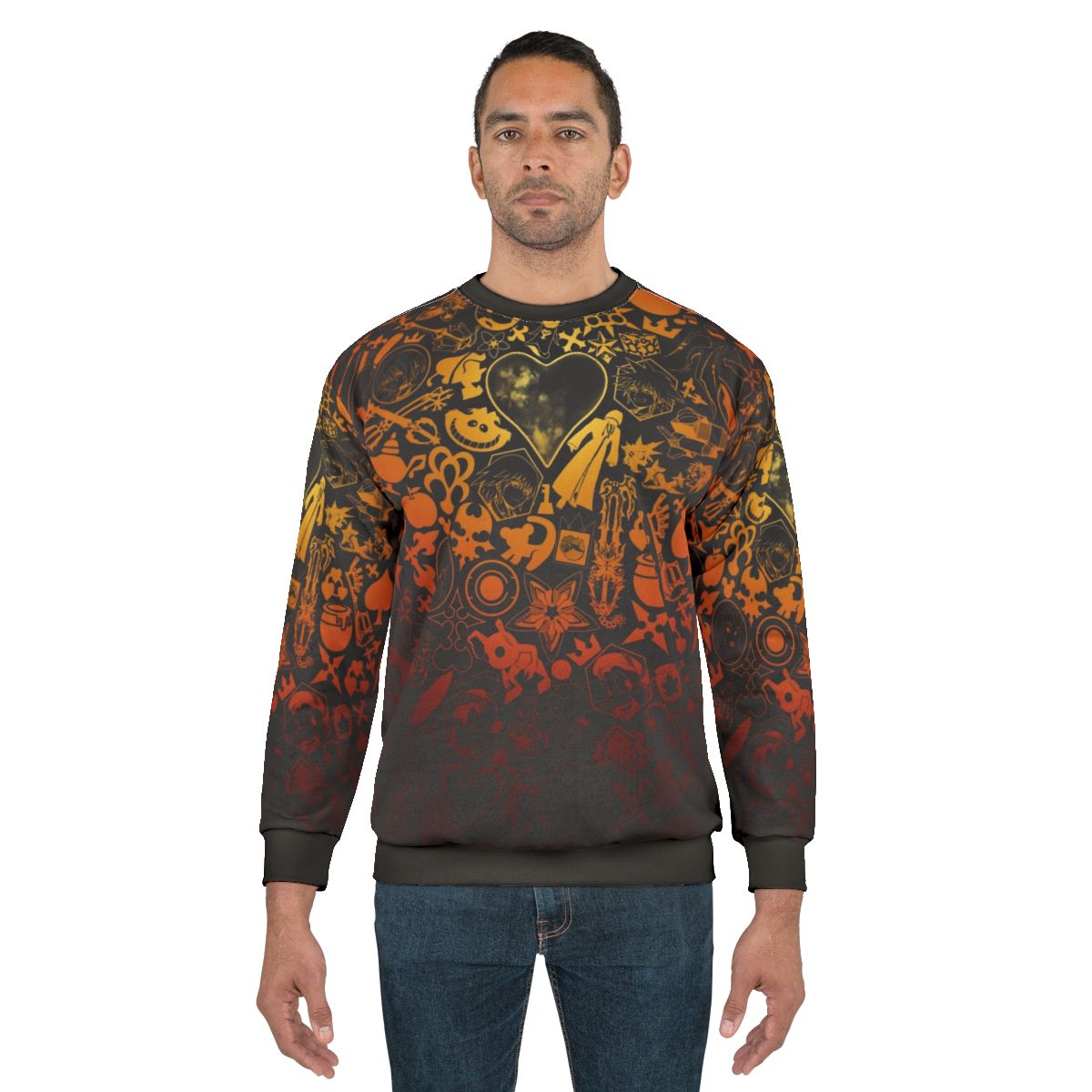 Kingdom Hearts Disney Keyhole Orange Sweatshirt