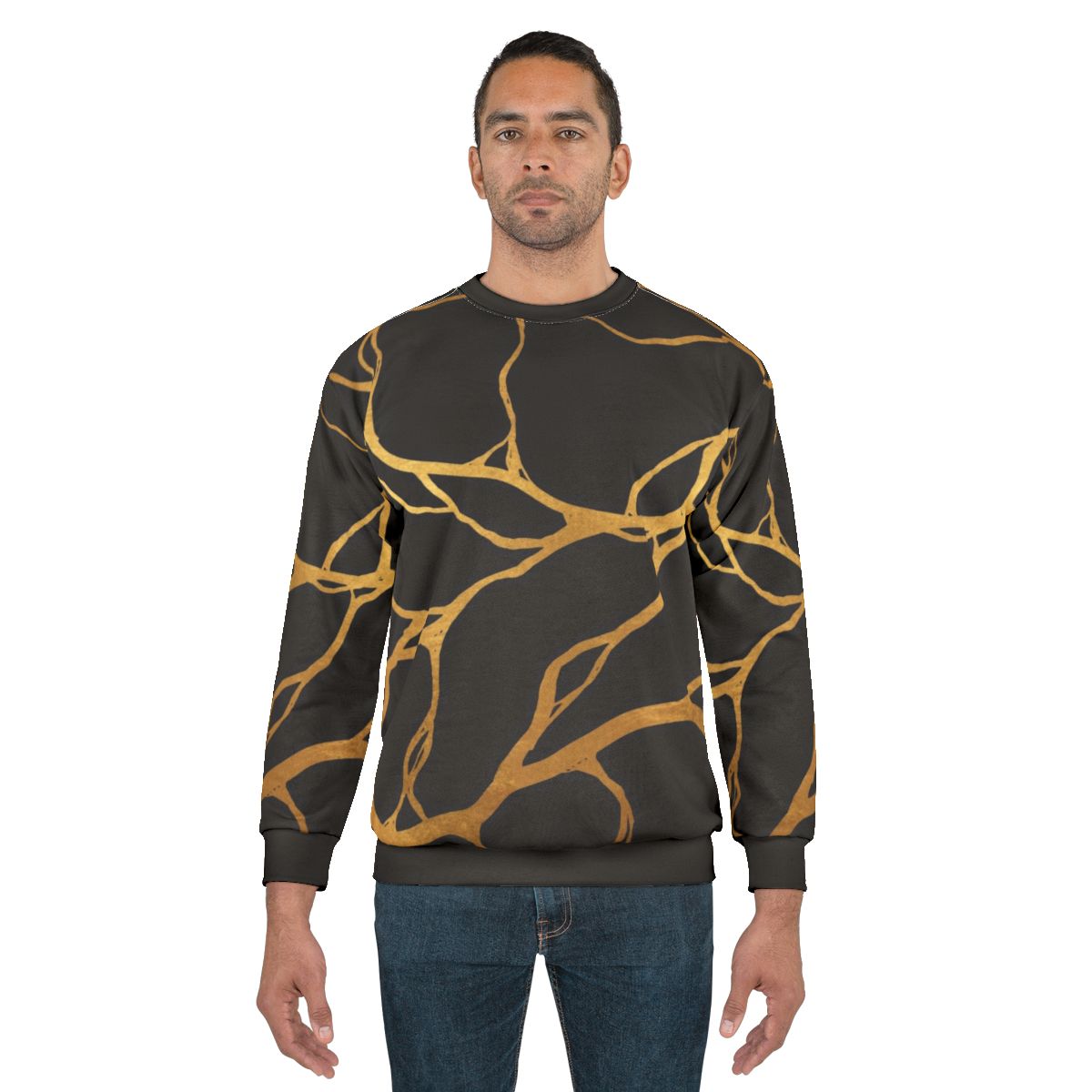 Kintsugi Sweatshirt with Ceramic Pattern Design