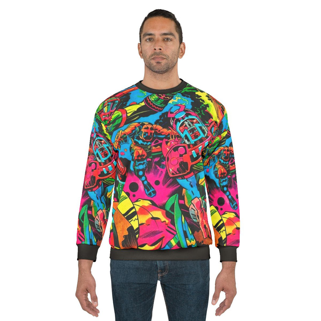 Colorful Kirby Marvel Comics Sweatshirt featuring pop art superhero design