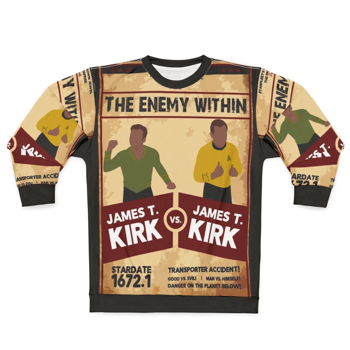 Star Trek "Kirk vs Kirk" Sweatshirt featuring Captain Kirk from the Original Series