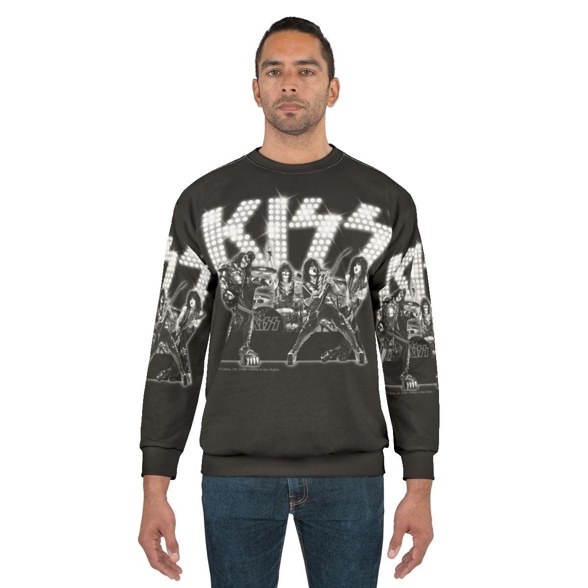 Kiss Band Concert Sweatshirt featuring the iconic Kiss band logo and members