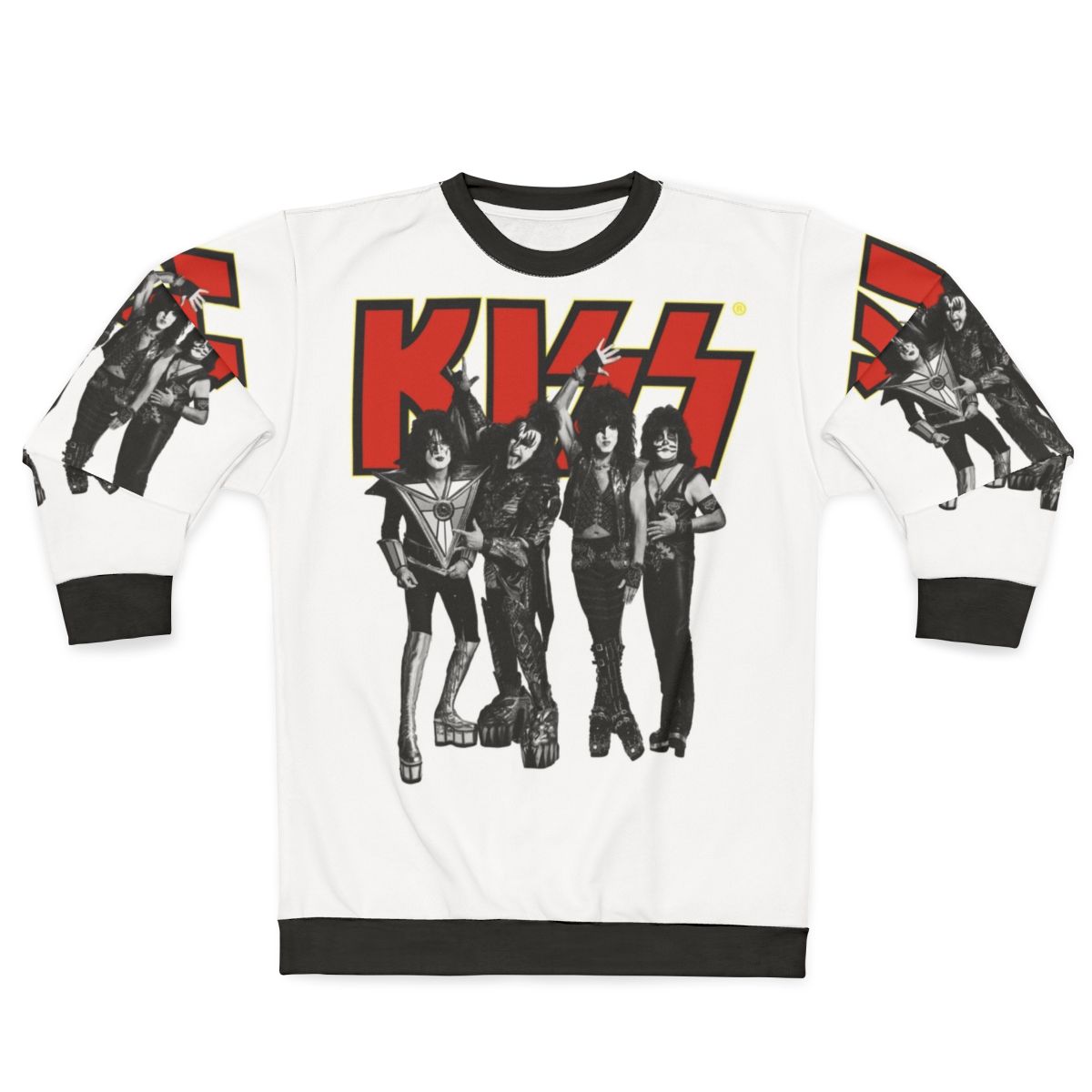 Vintage Kiss Band Logo Red and Yellow Sweatshirt