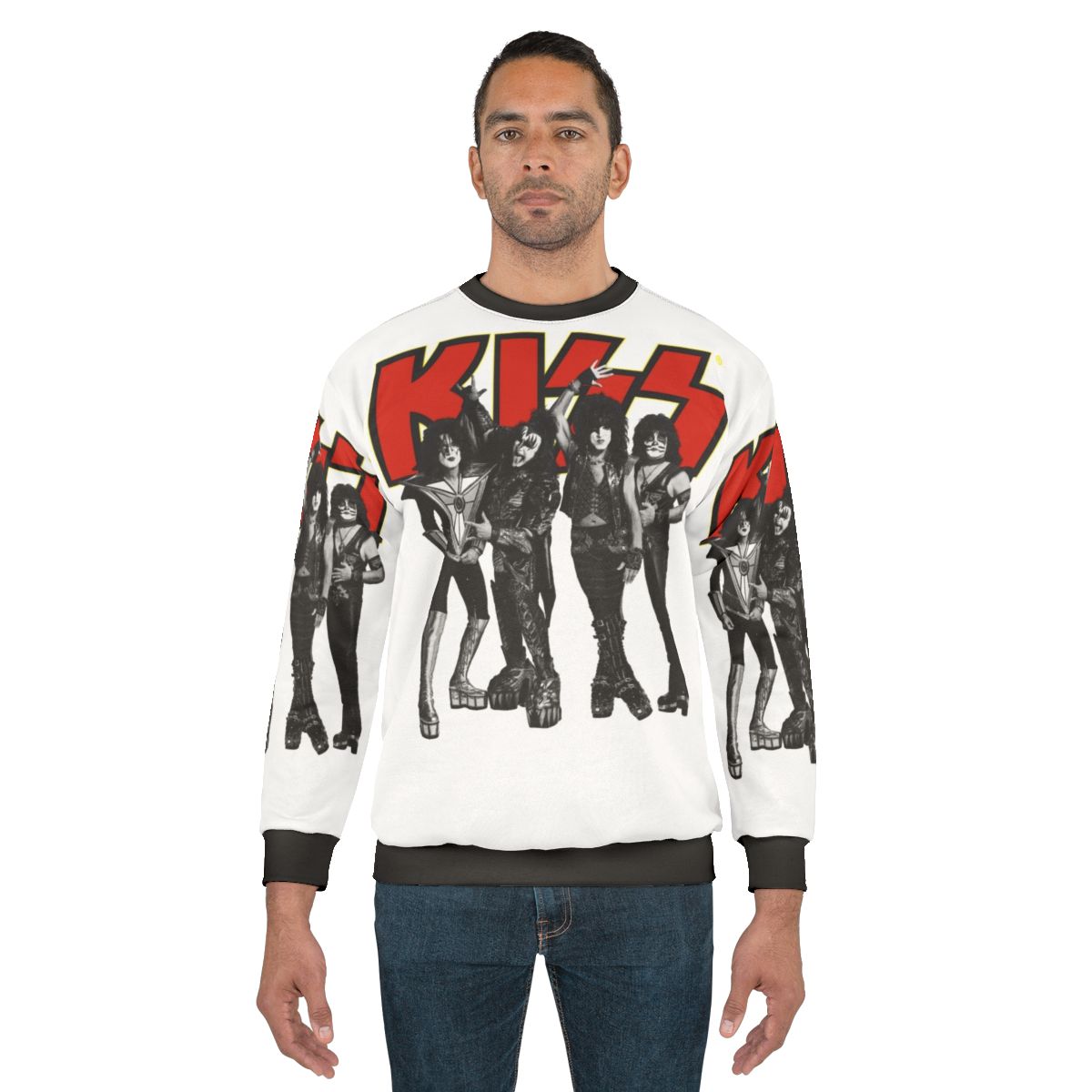 Vintage Kiss Band Logo Red and Yellow Sweatshirt