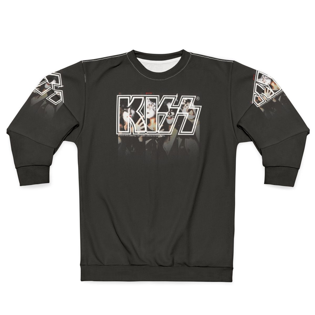 KISS band logo sweatshirt with members