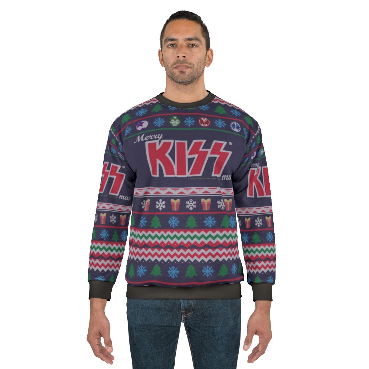 Kiss the Band ugly Christmas sweater sweatshirt