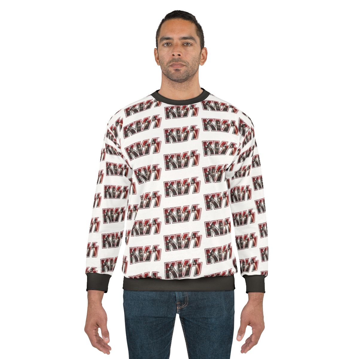 Kiss The Band Sweatshirt with Photoshoot Poster Logo Design