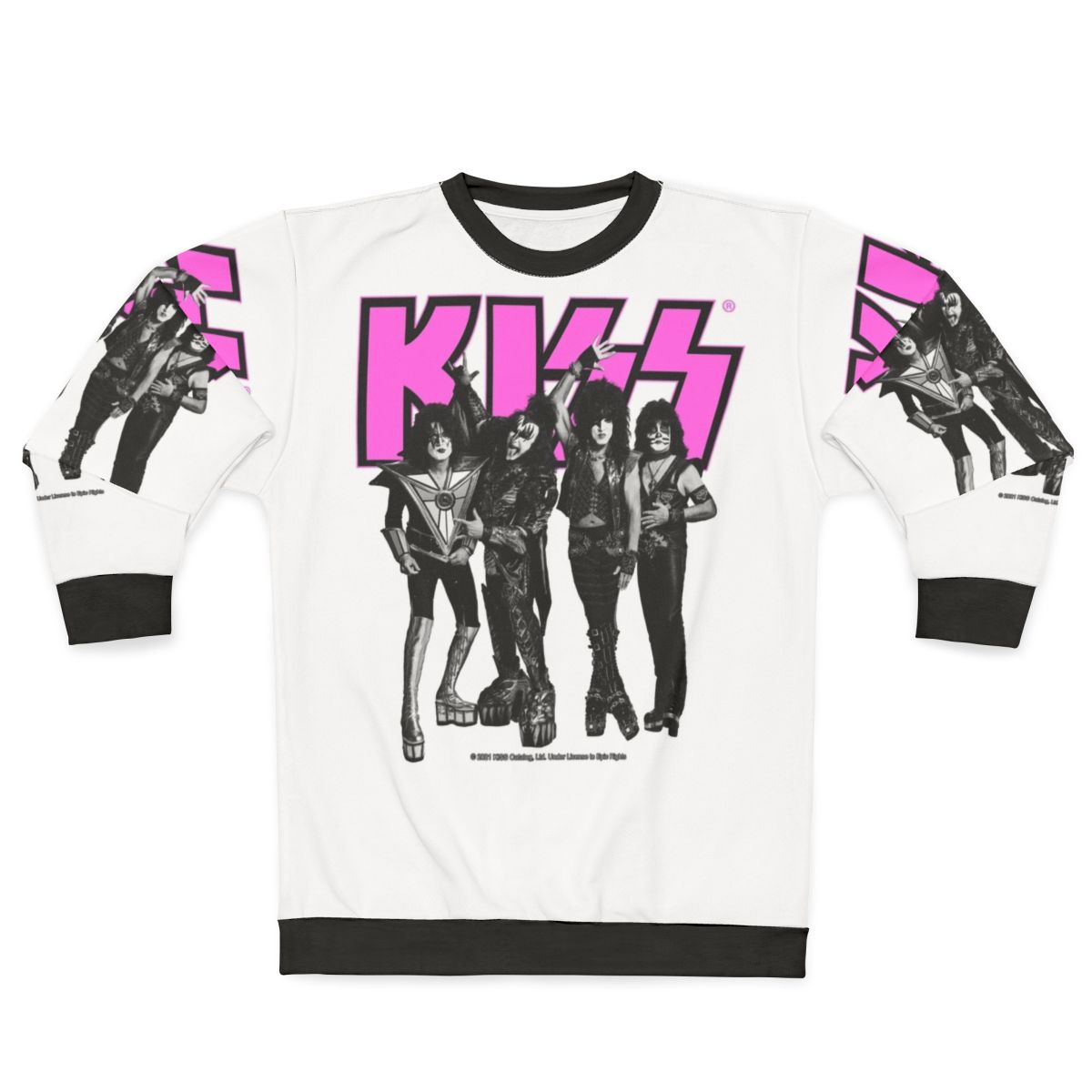 Vintage Kiss The Band Black and White Pink Sweatshirt