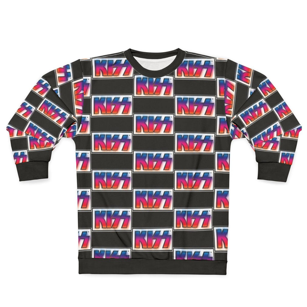 Retro gradient glowing logo Kiss The Band sweatshirt