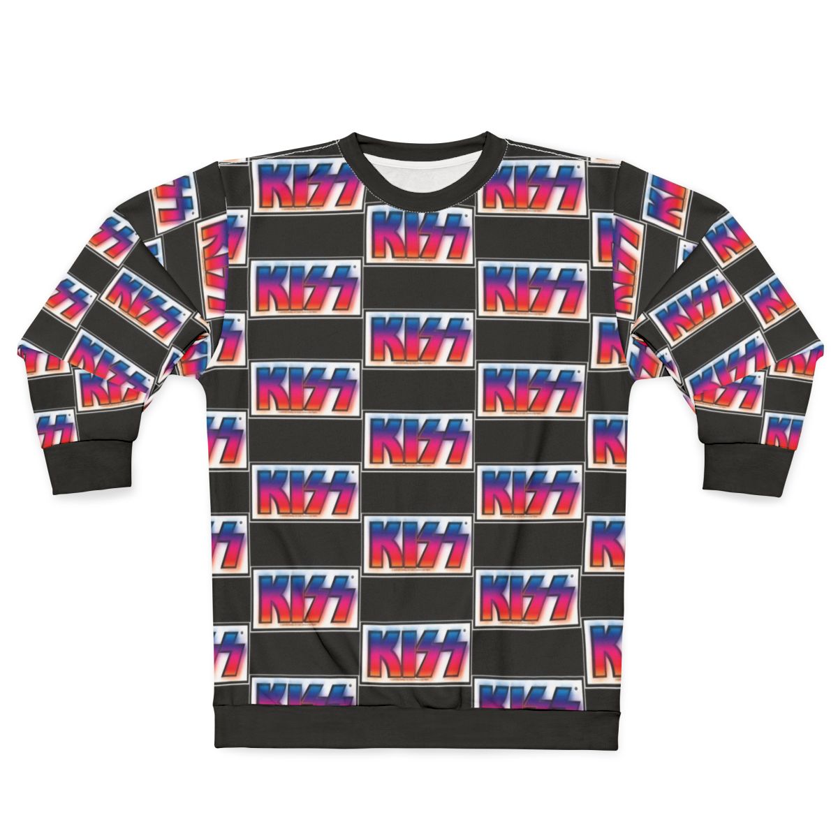 Retro gradient glowing logo Kiss The Band sweatshirt