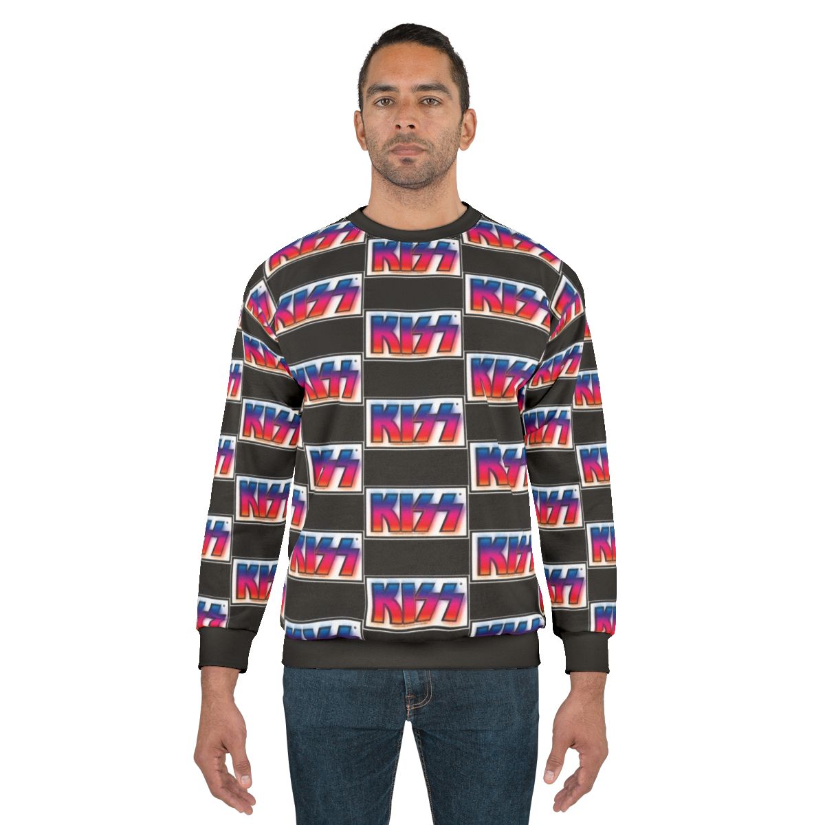 Retro gradient glowing logo Kiss The Band sweatshirt