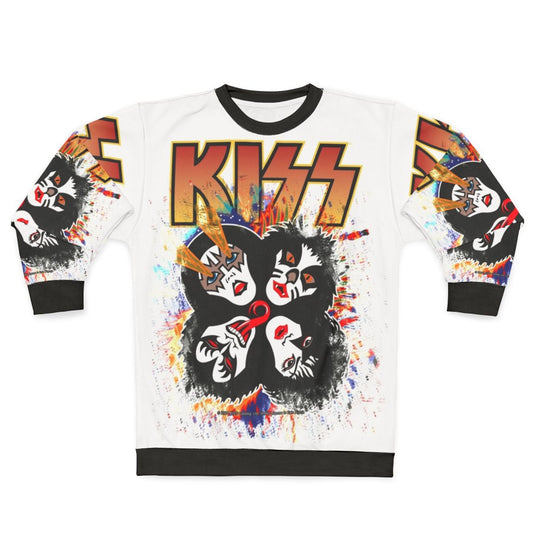 Kiss Band Rock and Roll Sweatshirt with Splash Logo