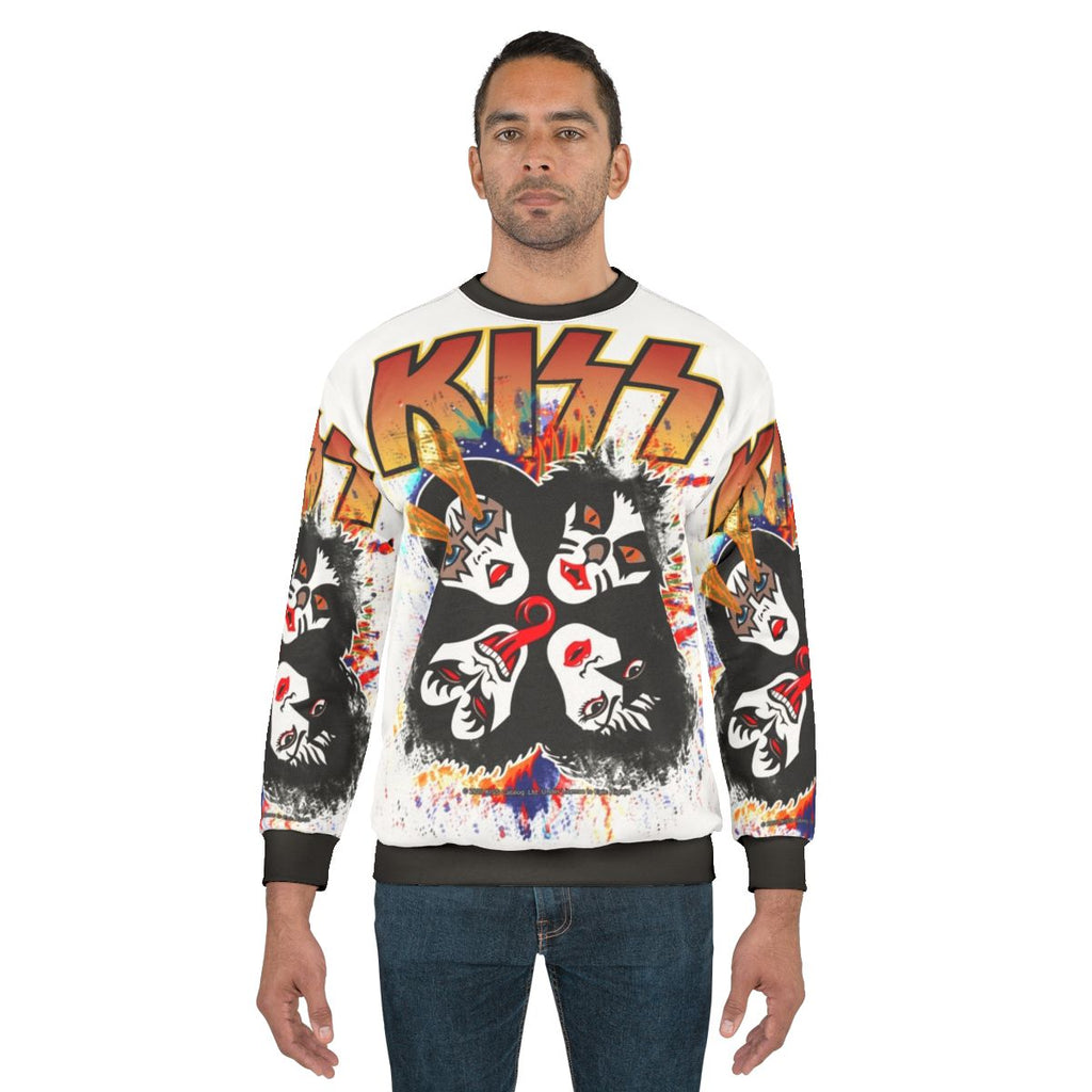 Kiss Band Rock and Roll Sweatshirt with Splash Logo