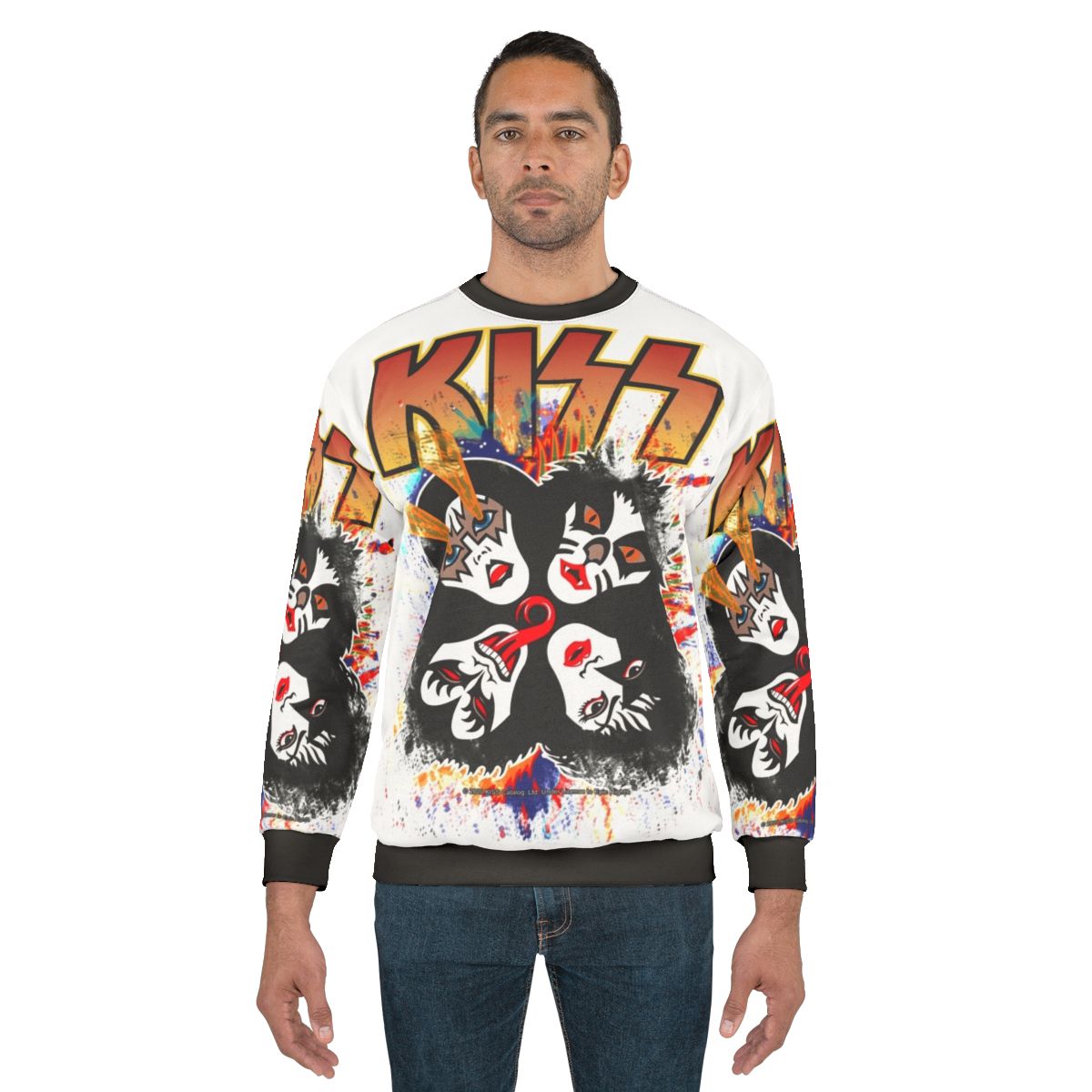 Kiss Band Rock and Roll Sweatshirt with Splash Logo