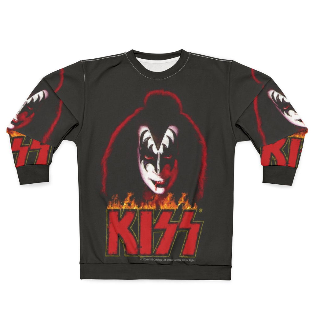 70s glam rock kiss the demon stylized sweatshirt