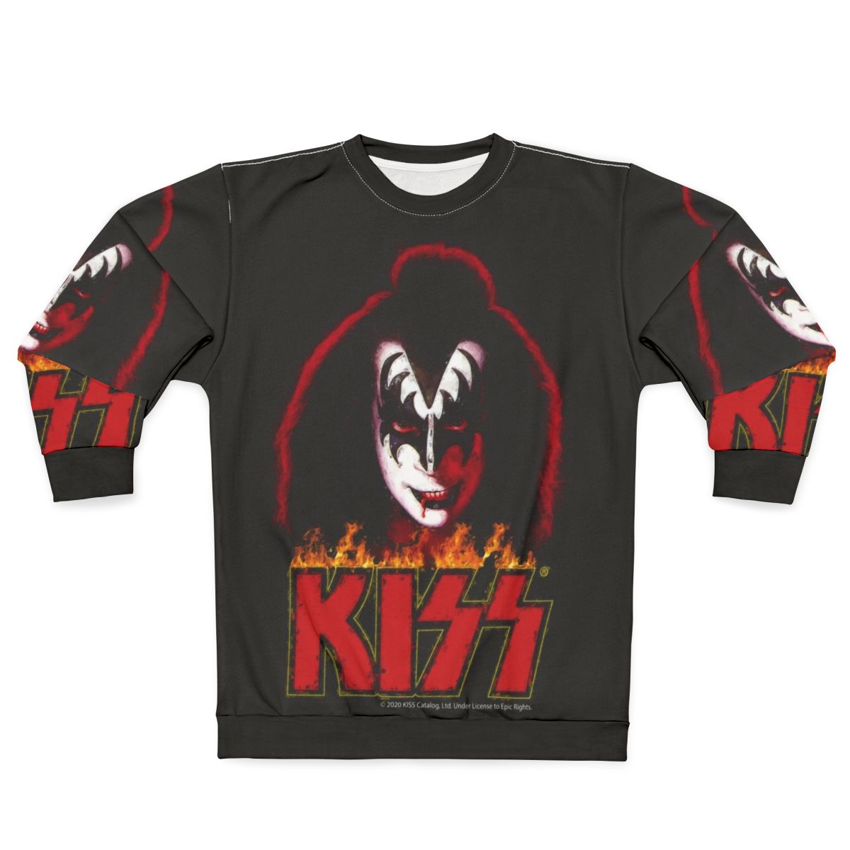 70s glam rock kiss the demon stylized sweatshirt