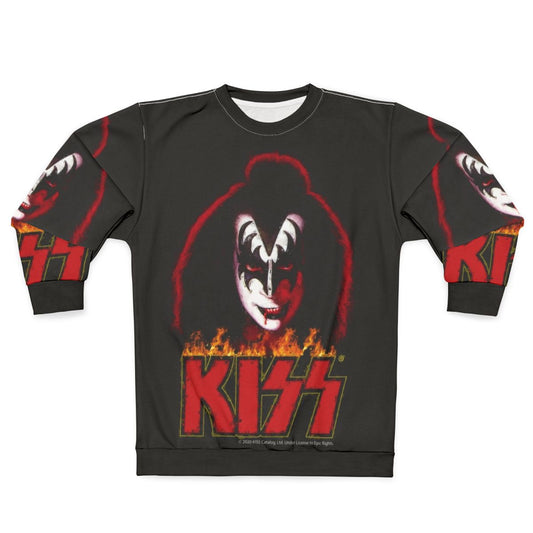 70s glam rock kiss the demon stylized sweatshirt