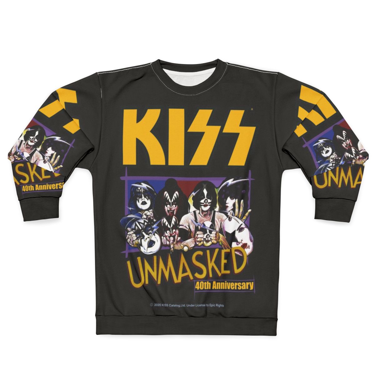 Kiss Unmasked Fan Art Sweatshirt featuring the classic KISS band logo and artwork