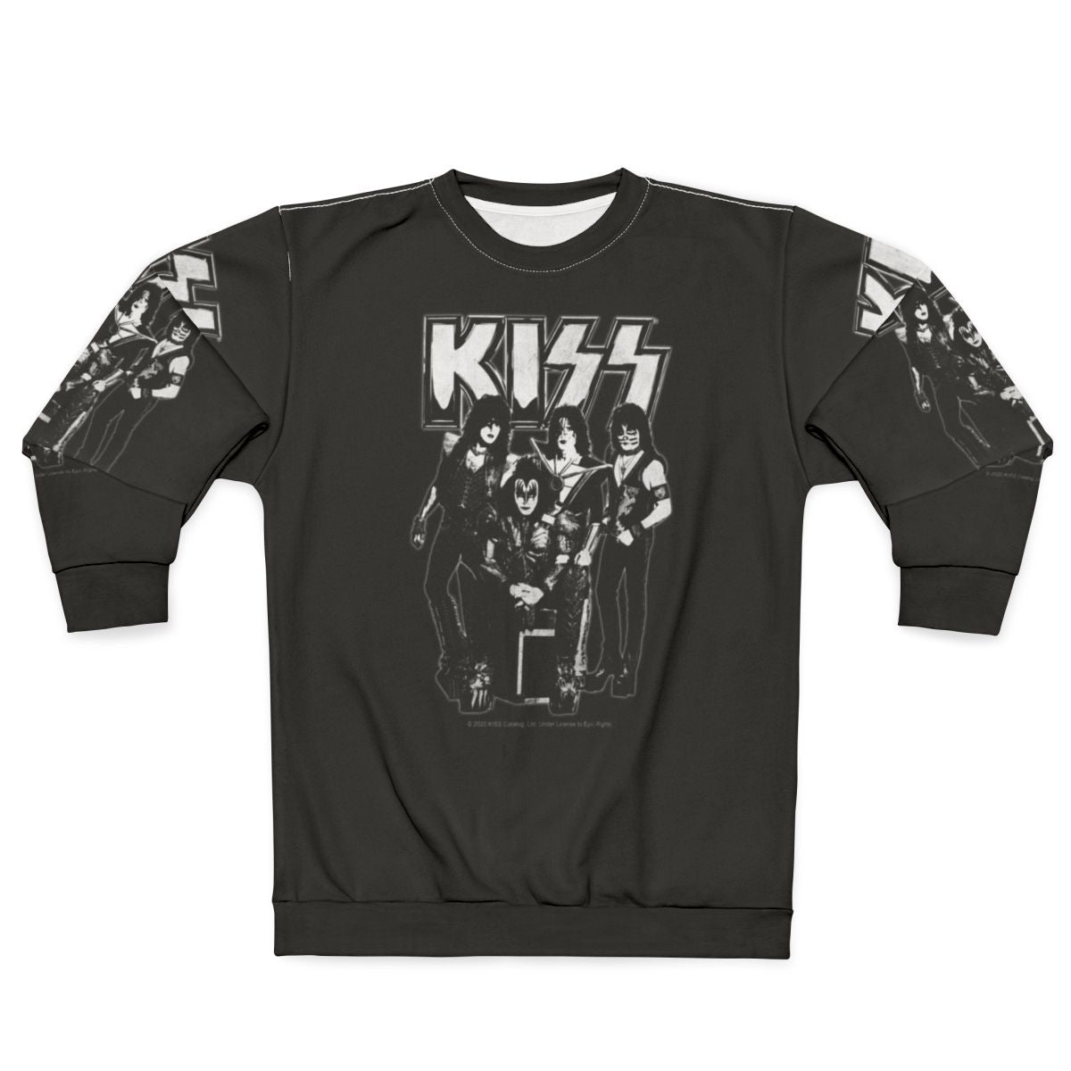Kiss vintage grunge sweatshirt featuring the iconic rock band's logo and retro design