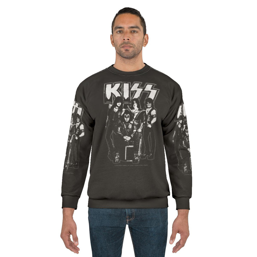 Kiss vintage grunge sweatshirt featuring the iconic rock band's logo and retro design