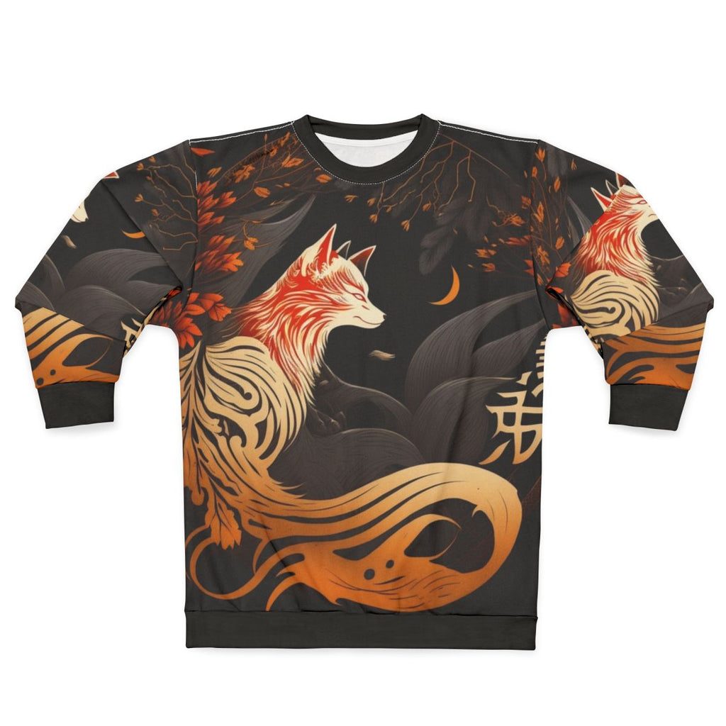 Kitsune Japanese art sweatshirt with fox emblem