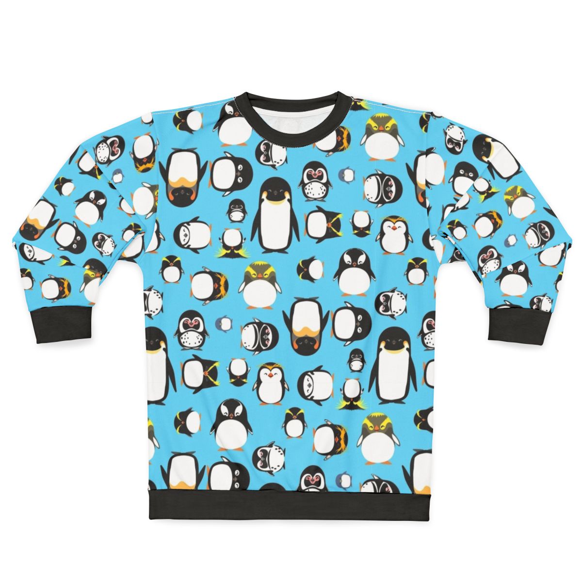 Penguin sweatshirt with various penguin species