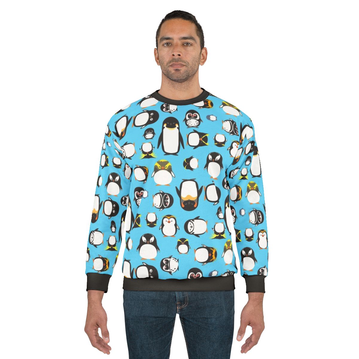 Penguin sweatshirt with various penguin species