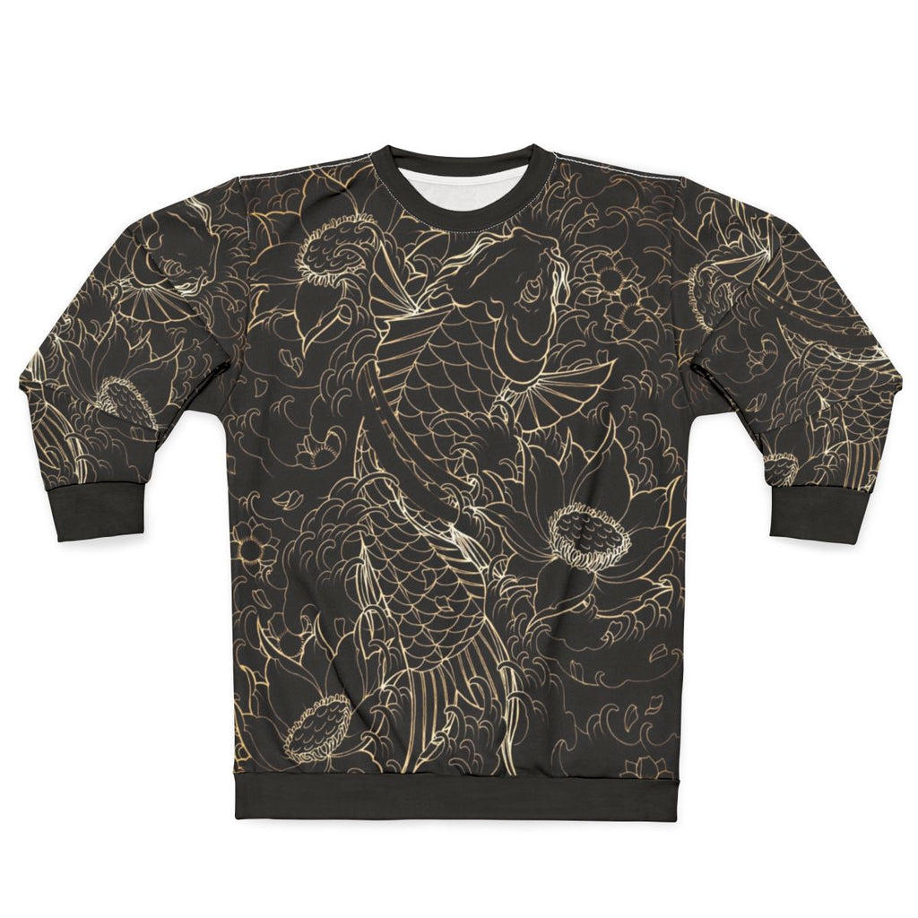 Koi fish and lotus flower design sweatshirt