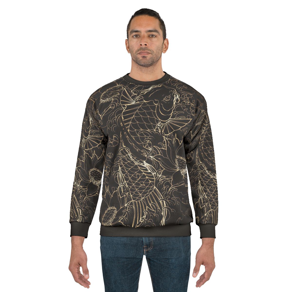 Koi fish and lotus flower design sweatshirt