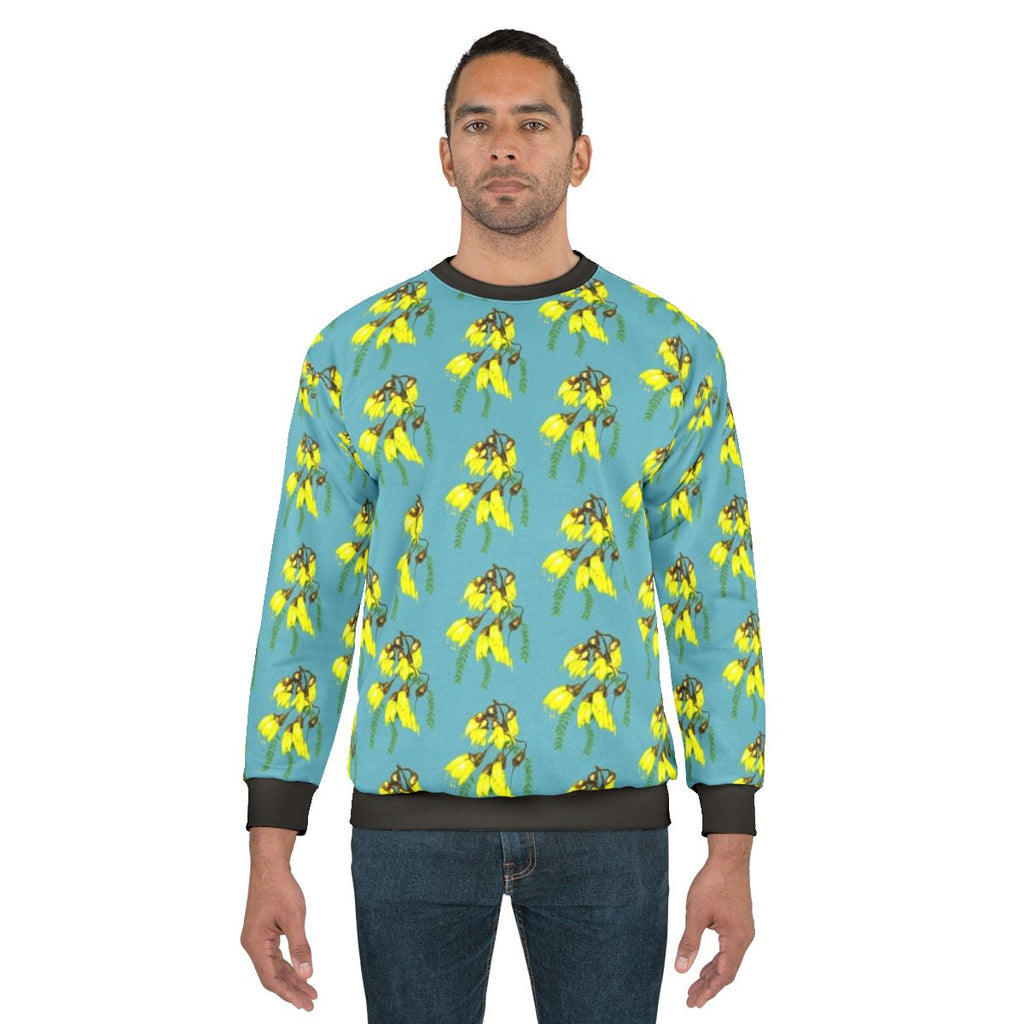 Kowhai Gold Sweatshirt with Vibrant Yellow Flowers