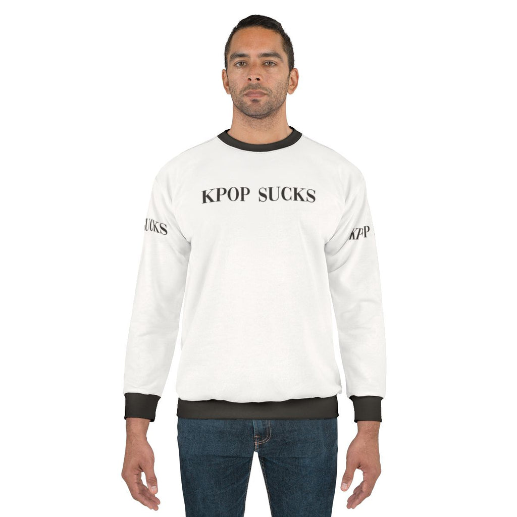 "Anti-Kpop Sweatshirt with Dank Meme Design"