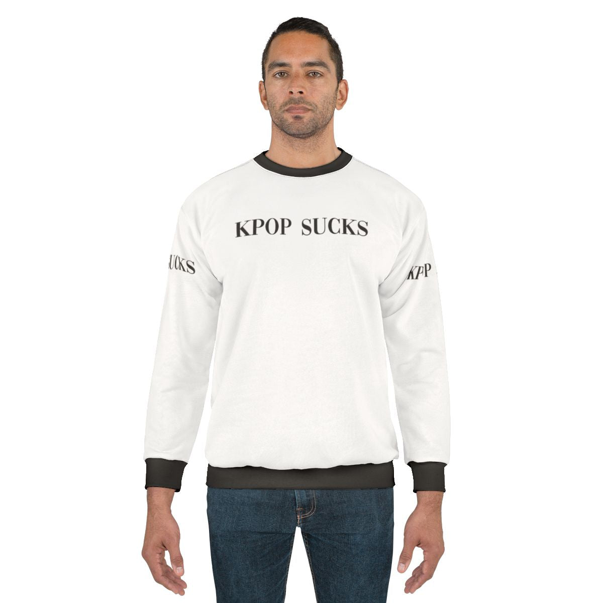 "Anti-Kpop Sweatshirt with Dank Meme Design"