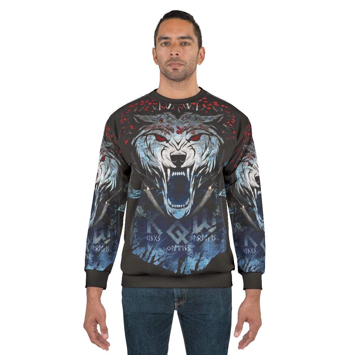 KQW Banner Sweatshirt with Wolf Design