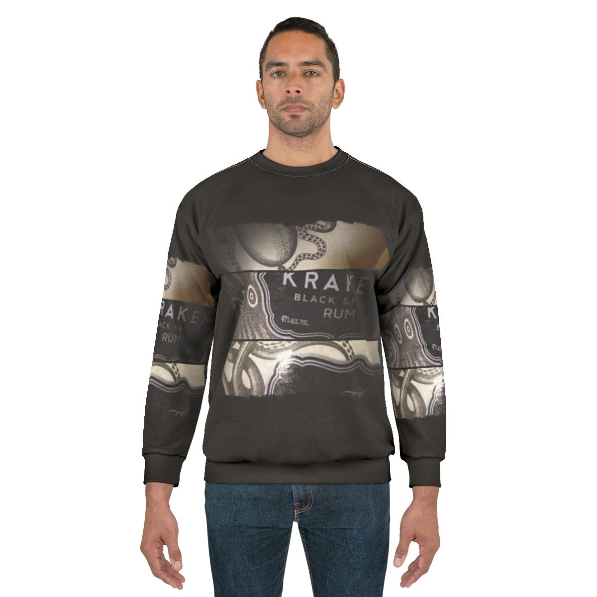 Kraken-inspired ocean-themed sweatshirt design