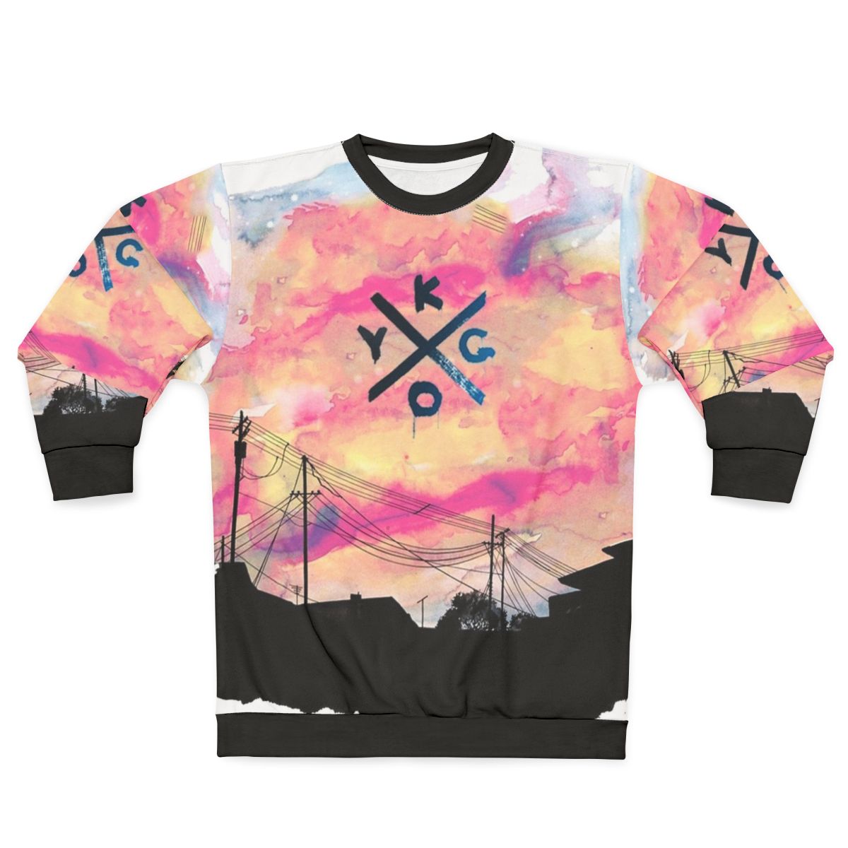 Kygo City Electronic Music Sweatshirt with Blue Cloud Landscape Design