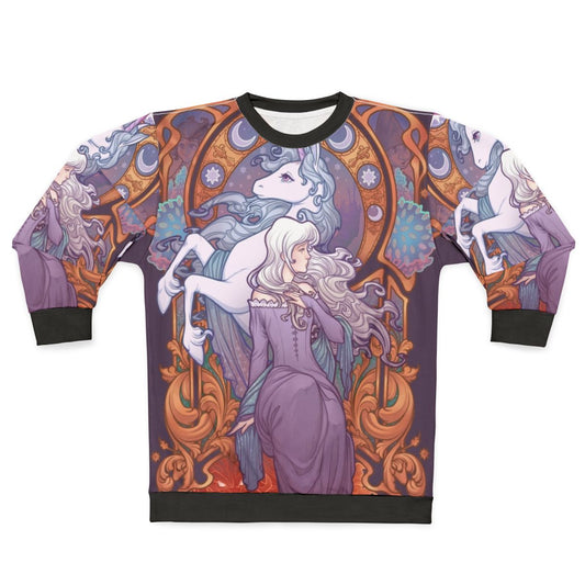 The Last Unicorn Sweatshirt featuring Lady Amalthea, the unicorn protagonist