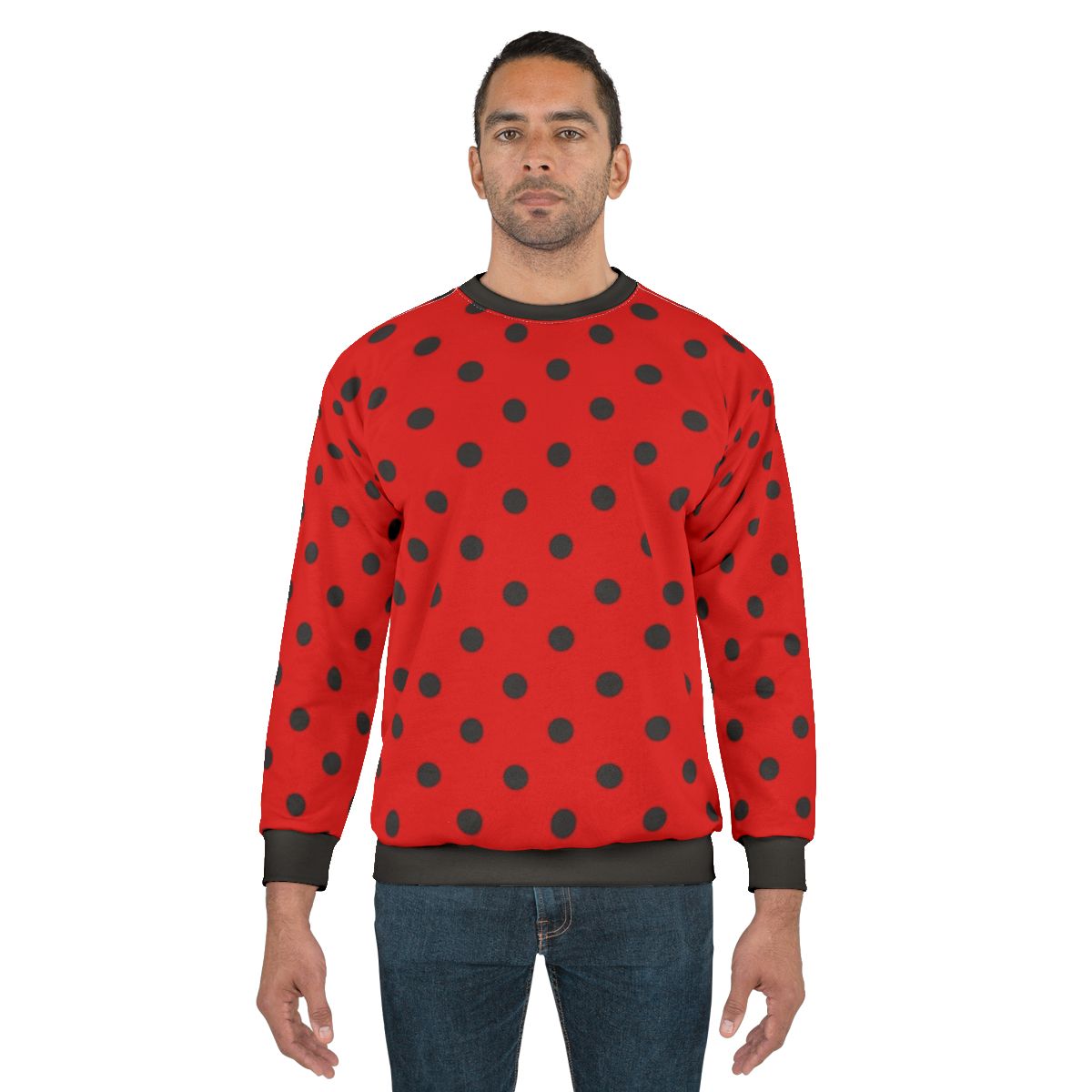 Ladybug pattern sweatshirt with a beautiful, nature-inspired design