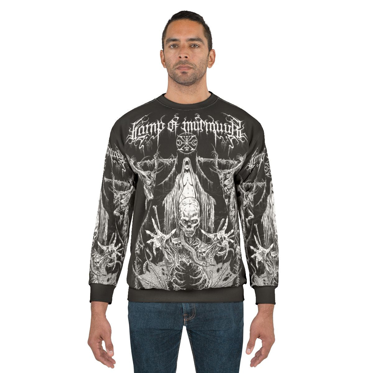 Black metal murmuur lamp sweatshirt design