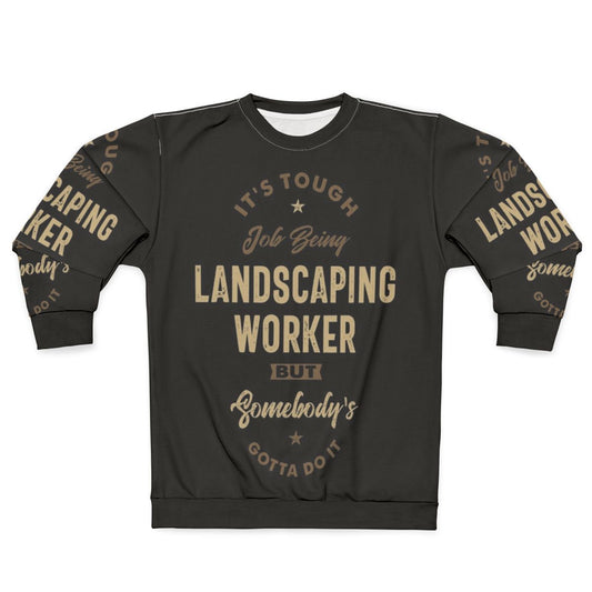 Landscaping Worker Wearing Durable Sweatshirt