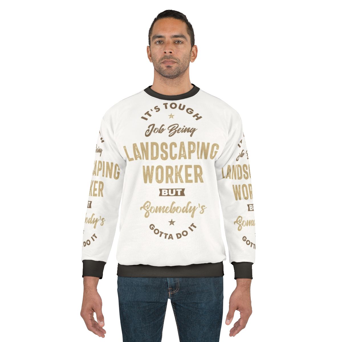 Landscaping worker graphic sweatshirt