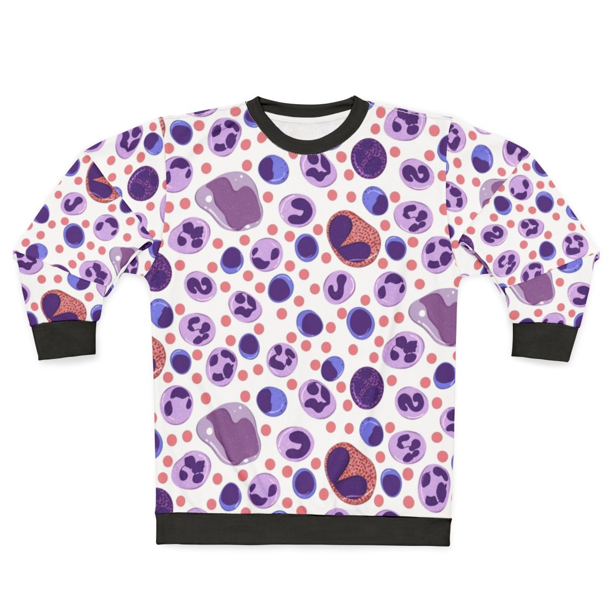 White blood cell pattern medical laboratory sweatshirt