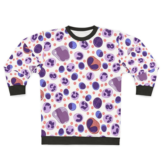 White blood cell pattern medical laboratory sweatshirt
