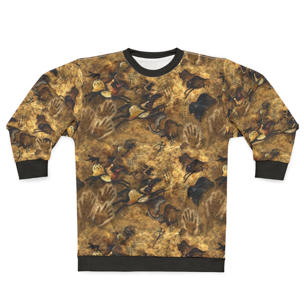 Lascaux Dreaming Sweatshirt featuring cave art and divine feminine design