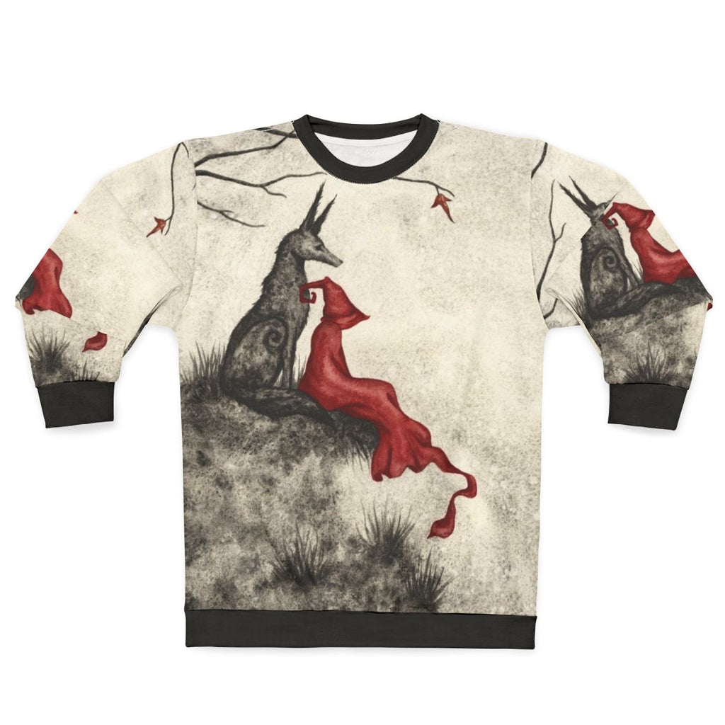 Last Leaf Sweatshirt featuring a gothic fantasy design with a woodland creature